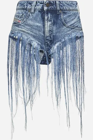 Diesel Blue frayed denim De-Jizz-Fsg shorts