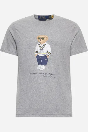 Ralph Lauren Grey Polo Bear Custom Slim-Fit T-shirt