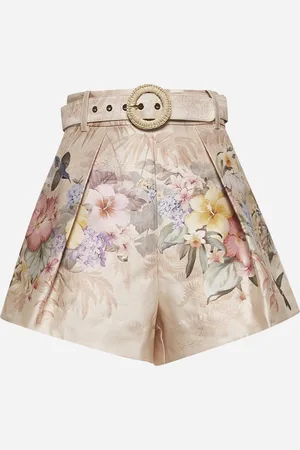 ZIMMERMANN Ivory silk and cotton Illuminate Tuck shorts