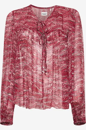 Marant Etoile Red printed muslin Advika top