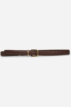 Brunello Cucinelli Brown woven stretch leather belt
