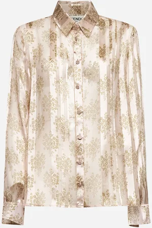 Fendi Pink floral chiffon shirt