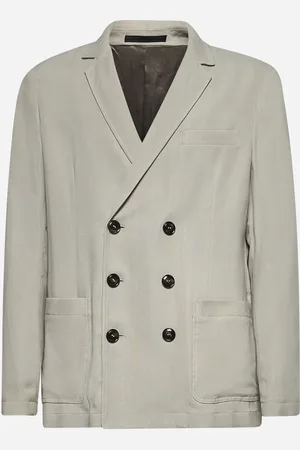 Giorgio Armani Beige cupro natté double-breasted blazer