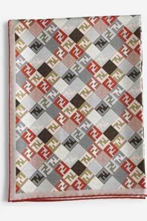 Fendi Orange silk twill FF scarf