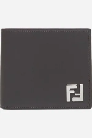 Fendi Logo-plaque leather bifold wallet
