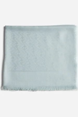 Fendi Green cashmere and silk FF stole