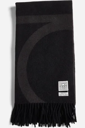 Totême Grey jacquard wool Monogram scarf