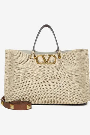 VALENTINO GARAVANI Beige medium VLogo Signature summer tote