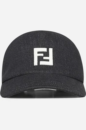 Fendi Black denim baseball cap