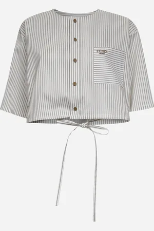 Fendi Ivory striped cotton and silk shirt