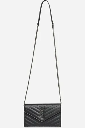 Saint Laurent Black Cassandre chain wallet