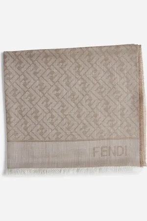 Fendi Dove grey cashmere and silk FF stole