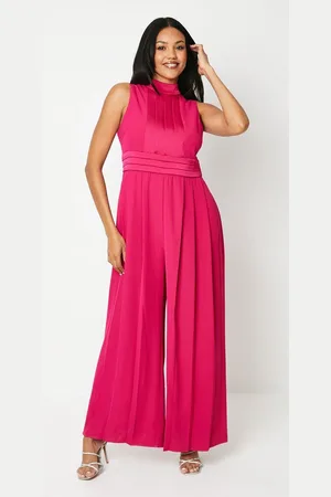 Coast High Neck Pleated Belted Jumpsuit