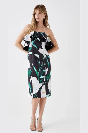 Coast Petite Printed Ruffle Bandeau Dress