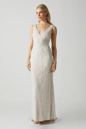 Coast Plunge Floral Embellished Wedding Dress