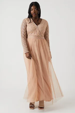 Coast Plus Size Embellished Long Sleeve Bridesmaids Midi Dress
