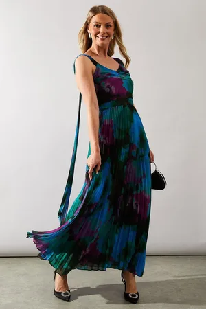 wallis Occasion Floral Pleated Maxi Dress