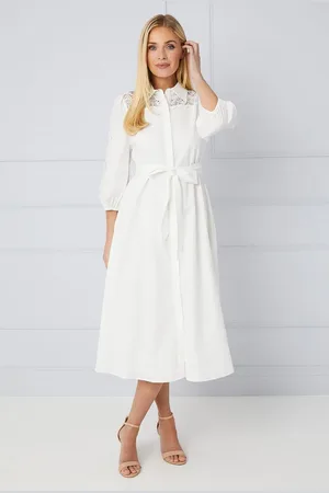 wallis Petite Occasion Cotton Cutwork Detail Shirt Dress