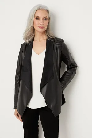 wallis Faux Leather Waterfall Jacket
