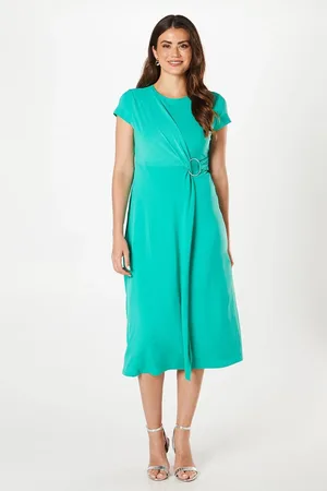 wallis Jersey Wrap Buckle Midi Dress