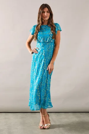 wallis Metallic Bias Midaxi Dress