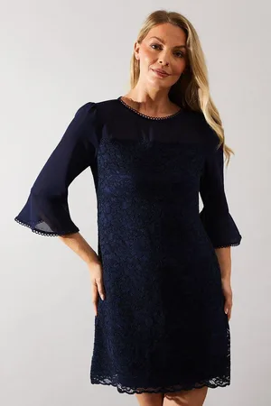 wallis Occasion Lace Ruffle Sleeve Shift Dress