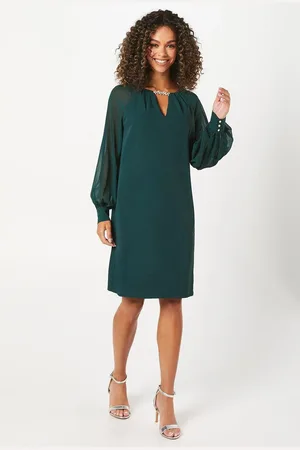 wallis Occasion Embellished Sequin Chiffon Sleeve Shift Dress