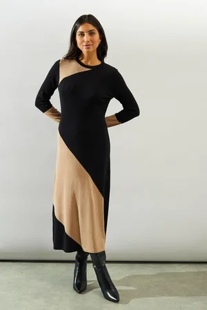 wallis Colourblock Knitted Midi Dress