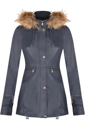Infinity Warm Leather Hooded Parka Jacket-Northwich
