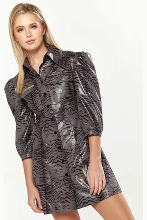 House of Holland Mini Dress Wet Look Zebra Stripe