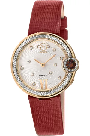 GV2 by Gevril Perugia Diamond Silver/White Dial, Genuine Saffiano Handmade Leather Swiss Watch