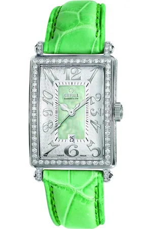 Gevril Avenue of Americas Mini MOP Dial Leather Swiss Quartz Watch