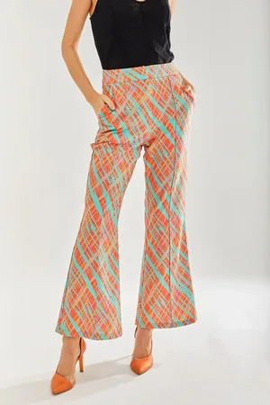 Liquorish Scribble Flare Trousers