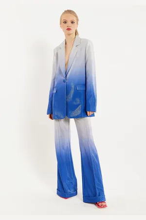 House of Holland Ombre Shimmer Blazer In Blue And Silver