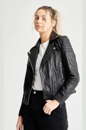 Barneys Originals Textured Leather Biker Jacket