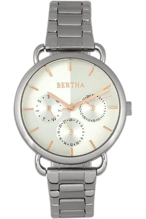 Bertha Gwen Leather-Band Watch with Day & Date