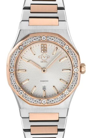 GV2 by Gevril Palmanova Silver Dial two tone rose gold Swiss Quartz Watch