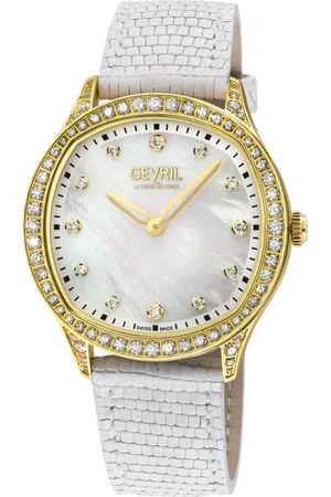 Gevril Morcote 10221 Swiss Diamond Italian Leather Swiss Quartz Watch