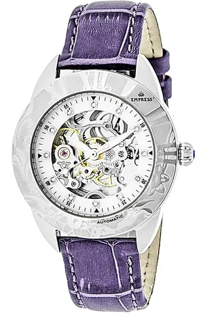 Empress Godiva Automatic MOP Leather-Band Watch