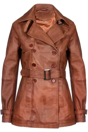 Infinity Mid Length Leather Trench Coat -Oakham