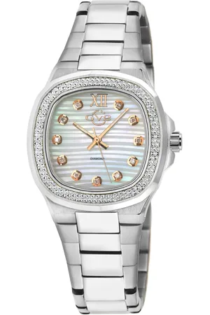 GV2 by Gevril Potente Lady White MOP dial, 316L Stainless Steel Diamond Swiss Quartz Watch