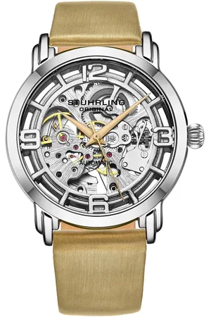 Stuhrling Winchester Automatic Skeleton Watch with Satin Twill Strap