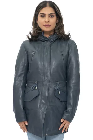 Infinity Leather Hooded Parka Jacket-Bucharest