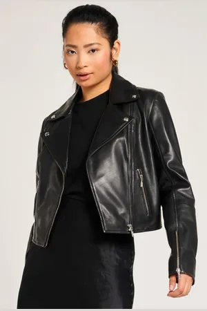 Barneys Originals Leather Biker Jacket