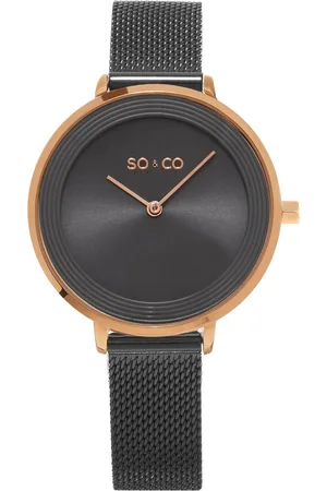 Soco Madison 5204M 37mm Slim Mesh Watch with Brushed Record Finish Dial
