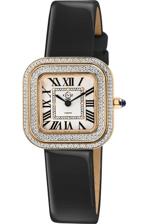GV2 by Gevril Bellagio Swiss Made Diamond Silver-White Dial, Genuine Hanmade Leather Watch