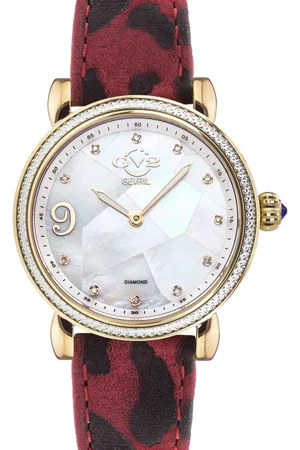 GV2 by Gevril Ravenna MOP Dial 12602 Leather Swiss Quartz Watch