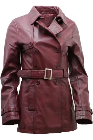 Infinity Mid Length Leather Trench Coat -Oakham