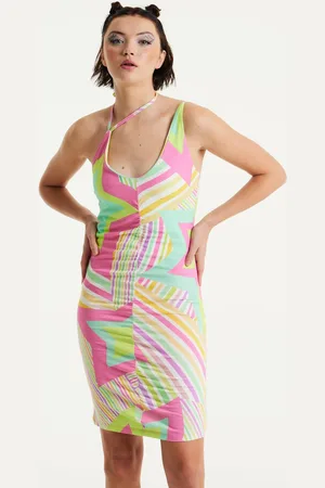 House of Holland Star Print Jersey Mini Dress With Open Back