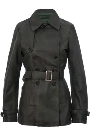 Infinity Mid Length Leather Trench Coat -Oakham